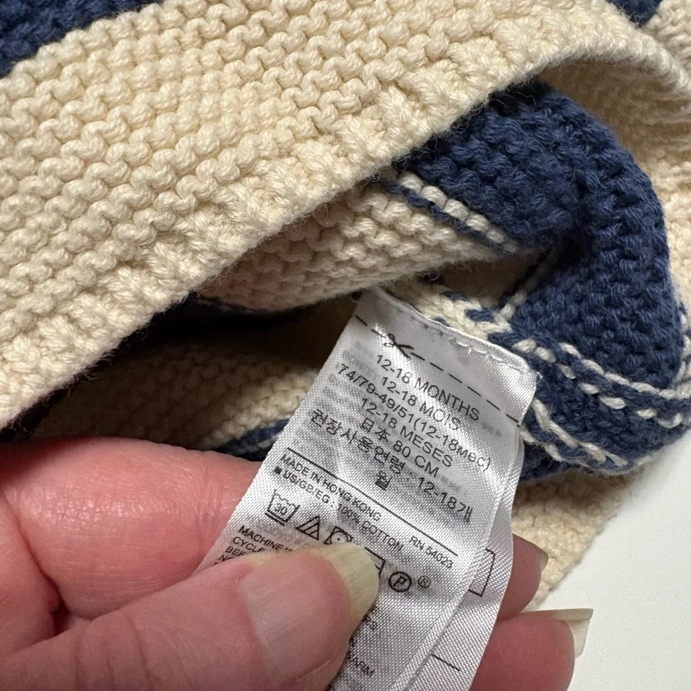 Baby Gap striped knit cotton sweater 12-18m